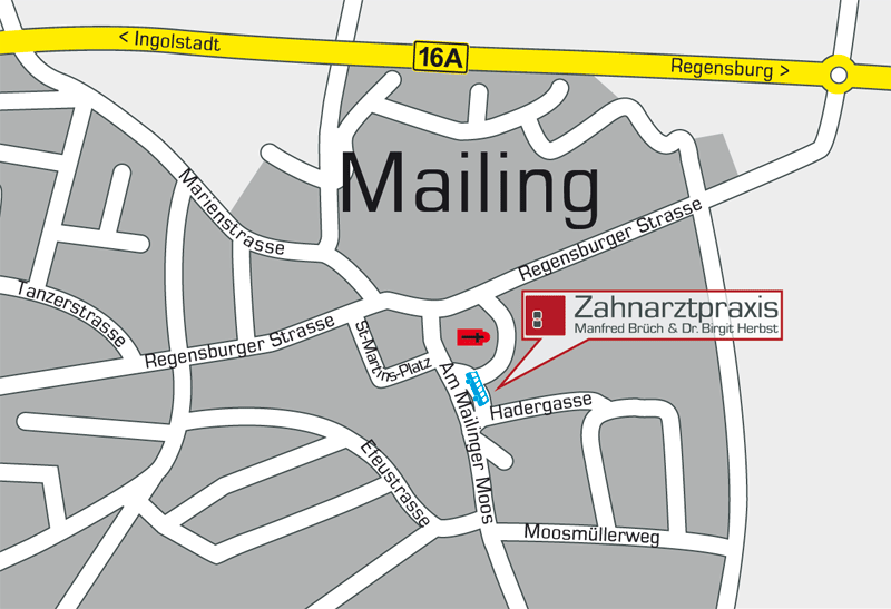 Anfahrtsplan in Mailing bei Ingolstadt